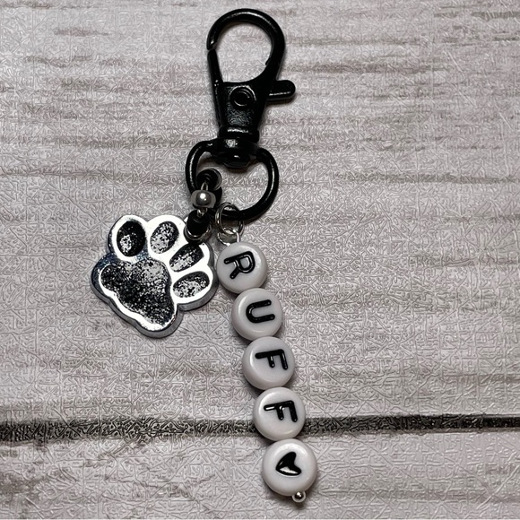 Black Resin Filled Paw Pet Charm Or Purse Toggle Or Keychain - Picture 9 of 13
